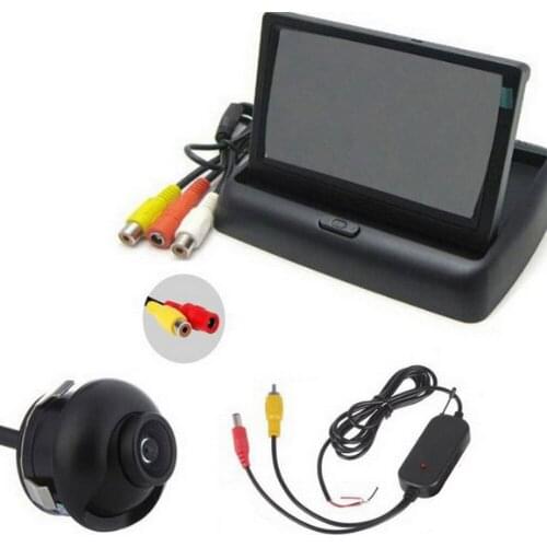 4.3 inch Foldable TFT LCD Rear View Monitor with Night Vision 360 degree Camera + Video Transmitter & Receiver Kit