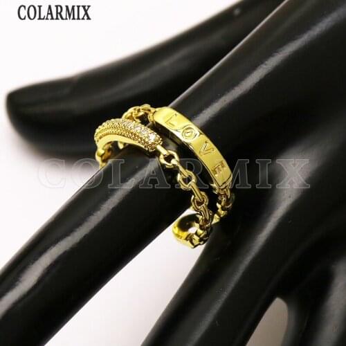8 Pcs Gold color Love charms rings Open rings High quality jewelry Rings jewelry rings Gift for women jewelry Gift 51334