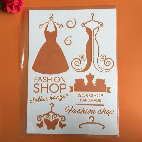 A4 29 * 21cm Wedding dress DIY Stencils Wall Painting Scrapbook Coloring Embossing Album Decorative Paper Card Template