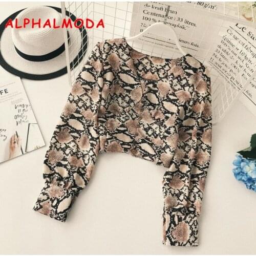 Женские рубашки с принтом ALPHALMODA China At AliExpress