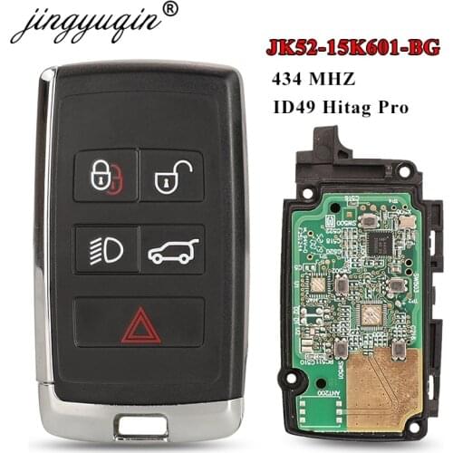 Jingyuqin KOBJXF18A 434MHz Smart Keyless Go 5BT Remote Car Key For Land Rover Ranger Rover Discovery Velar Fit Jaguar ID49 7953P