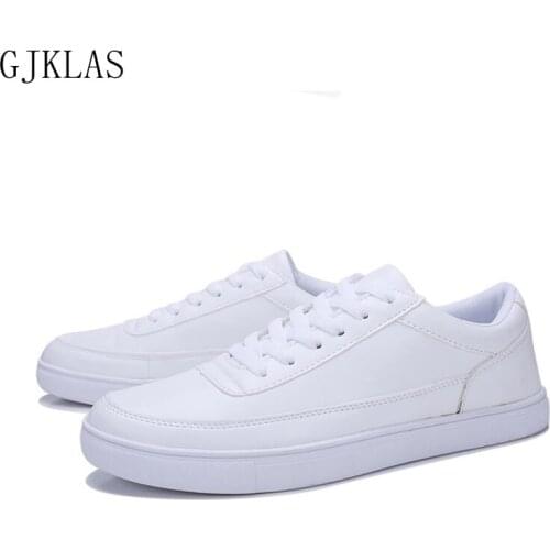 White Leather Sneakers Fashion Black Sports Shoes Casual Classic Sneaker Men Flats New Lace-up Mens Walking Shoes Male Sneakers