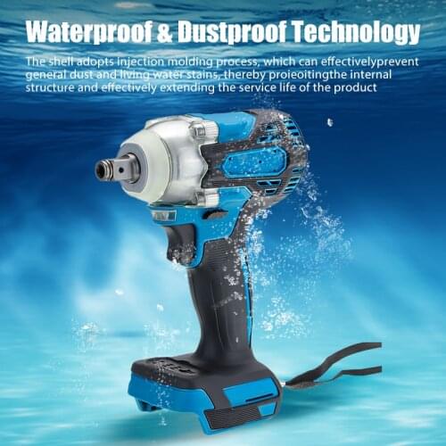 520N.m Brushless Cordless Electric Impact Wrench Rechargeable 1/2 inch Wrench Power Tools with LED Lightfor Makita 18V Battery