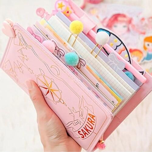 Anime Card Captor Sakura Handbook Looseleaf Diary Notebook School Season Cosplay Girly Heart Handbook Set Accessories