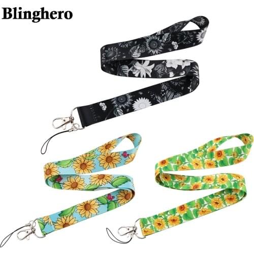 CB770 Sunflower Lanyard Keychain Lanyards for Keys Badge ID Mobile Phone Rope Neck Straps Accessories Gifts