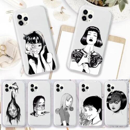 Junji Ito Collection Tees Horror Phone Case Transparent soft For iphone 5 5s 5c se 6 6s 7 8 11 12 plus mini x xs xr pro max