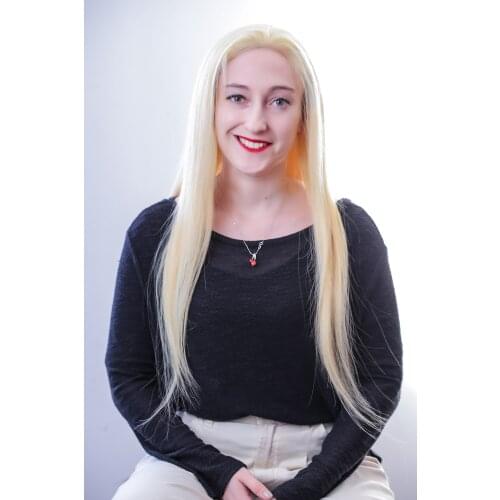 Mmuxuno Human Hair 13*4 light Blonde 613 Lace Frontal Wig 130% Density Brazilian Lace Front Wigs with body Hair