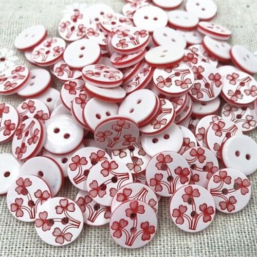 DIY 200X High quality Fit sewing Scrapbooking Flower Pattern Resin buttons 13mm