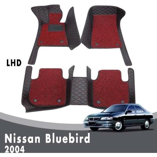 Luxury Double Layer Wire Loop Car Floor Mats Carpet For Nissan Bluebird 2004 Auto Accessories Waterproof Leather Rugs Custom