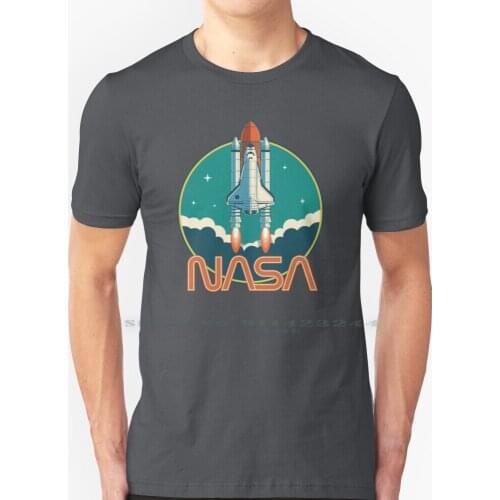 Retro Space Shuttle Logo T Shirt 100% Pure Cotton Retro National Aeronautics And Space Administration Space X Spacex Elon Musk