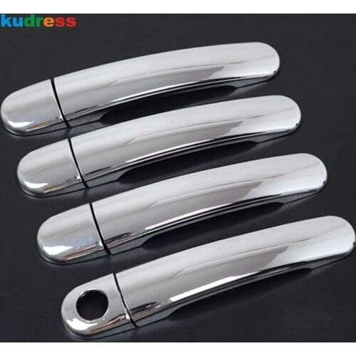 For Skoda Fabia 2008 2009 2010 2011 2012 2013 ABS Chrome Door Handle Catch Decoration Bowl Cover Trim Exterior Accessories