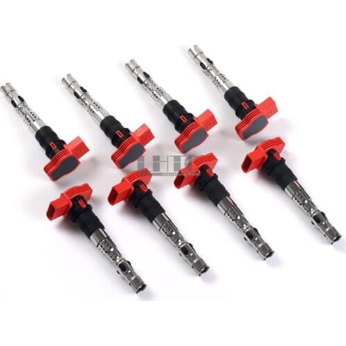 100% brand new high quality 8x Red Spark Plug Ignition Coils For V W Toua reg Audi S4 A6 A8 4.2L 077905115Q