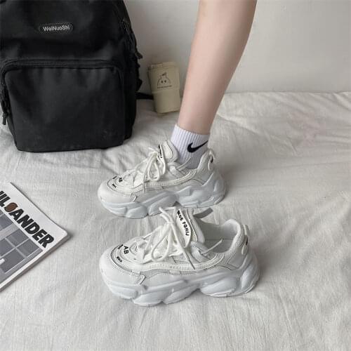 New ladies sneakers women thick-soled old shoes round toe breathable women vulcanized shoes casual shoes women 2021