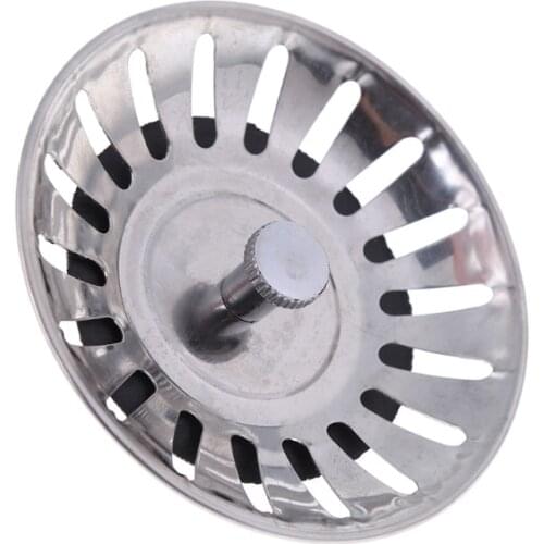 Kitchen Waste Stainless Steel Sink Strainer Plug Drain Filter Stopper Basket Drainer Dls HOmeful