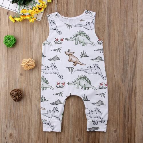 Summer boys Jumpsuit Newborn Baby Boy Girl cotton sleeveless Rompers Dinosaur Romper Clothes Outfits
