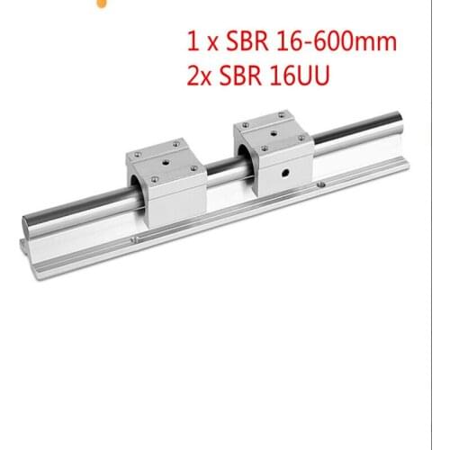 Linear rail SBR16 16mm rail 600mm linear guide with 2pcs SBR16UU Set cnc router 3D print part linear rail guide