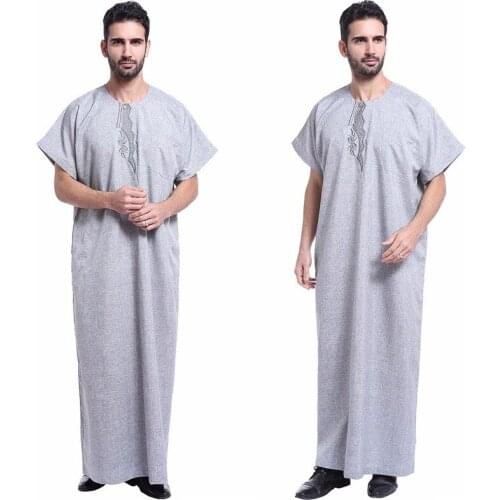 Islam jubba thobe for muslim men arab clothing men dubai arabic dress men djellaba homme pakistan black robe djellaba men