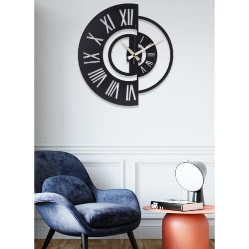 Muyika Design Muyika Jaro Metal Black And White Antique Wall Clock