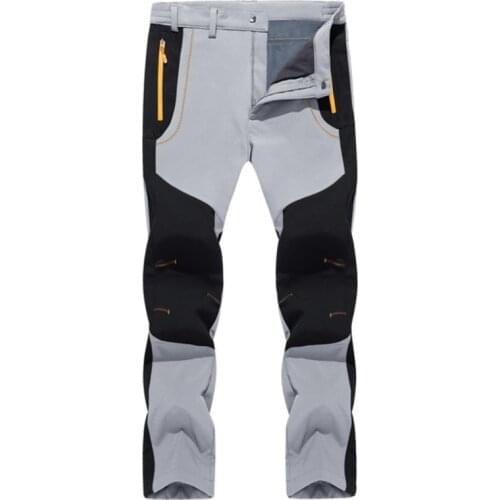 2021 New Softshell Fleece Lining Pants Mens Hiking Camping Waterproof Pants Windproof Ski Pants Spring Thermal Trousers Man