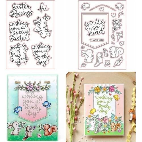 Spring Banner Buddies Transparent Clear Silicone Stamp Set for DIY Scrapbooking/Photo Album Card Making Decorative Clear Stamp