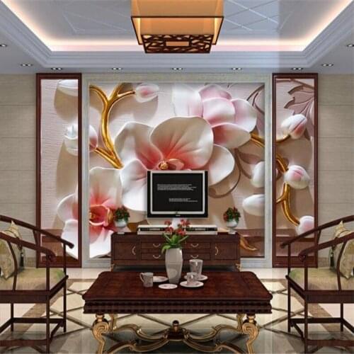 Custom Mural Wallpaper Modern And Simple 3D Phalaenopsis Flower Background Wall Painting