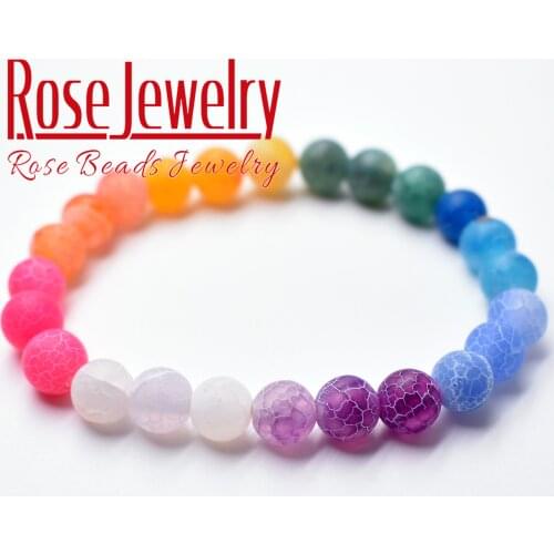 Free Shipping Natural Stone Mixed Colorful Agates Bracelets Beads 8 Mm Size for Women Men Fashion Jewelry Bracelets