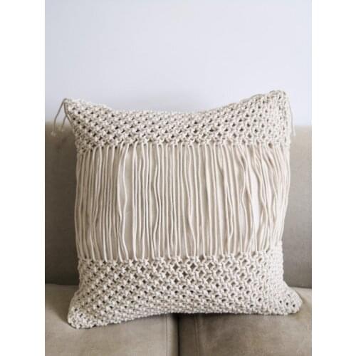 MOMS YARD New Macrame Handmade Cotton Thread Pillowcase Bohemia Moroccan Sofa Cushion Cover Decorative Pillowcase High-end Gift