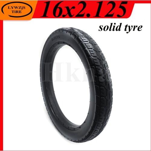 16x2.125 Solid Tire 16 Inch Thickening and Wear Resistance Tyre for Electric Bicycle E-Bike Parts