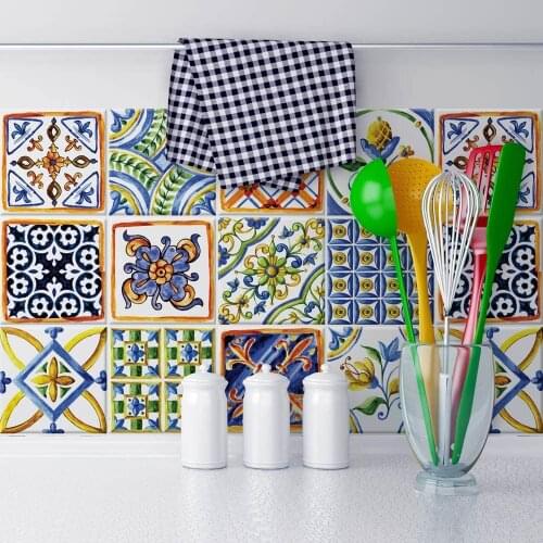 Packaging 24 tile stickers size 15x15 cm - Made in Italy PVC for bathroom and kitchen stickers ceramic whiteware