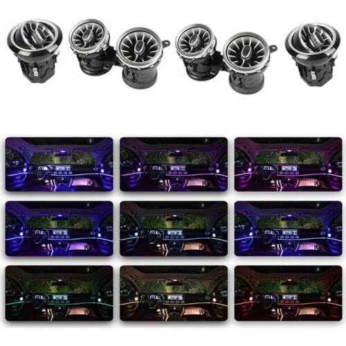 64 Colors Modify Illuminating Turbine Rotate Atmosphere Lamp AC Dashboard Air Vent For BENZ C-Class GLC E-Class W213 W205 W253