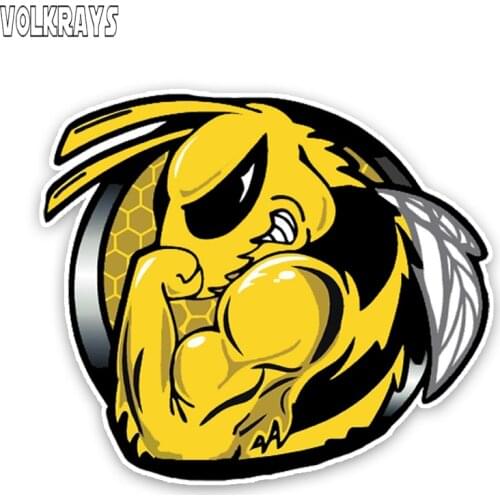 Volkrays Fashion Car Sticker Hornets Colored Accessories High Quality PVC Decal for Toyota Camry Honda Crv Turkish,12cm*14cm