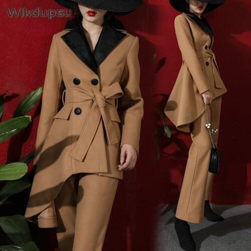 WLKDUPSU Women's Office Trouser Suits