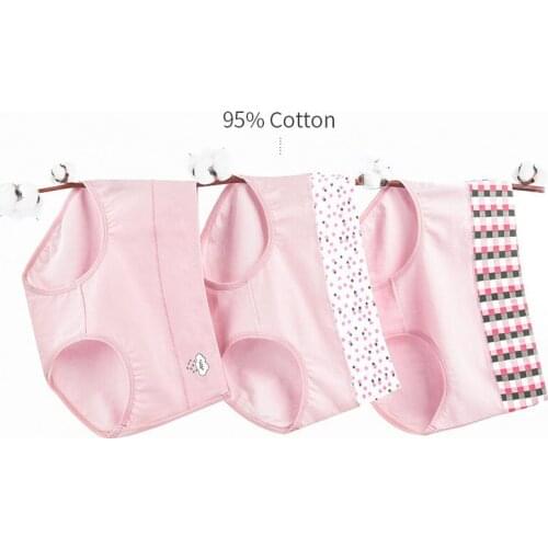 3 Pieces / Bag Spring And Summer High Waist Ladies Underwear Cotton Briefs Cotton Comfortable Breathable Abdomen Underwear