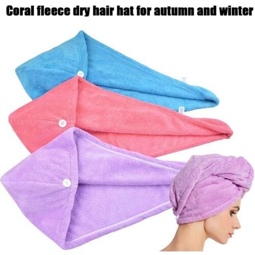 1PC Microfiber Hair Fast Drying Dryer Towel Bath Wrap Hat Quick Cap Turban Dry Quick Drying Lady Household Bath Tool