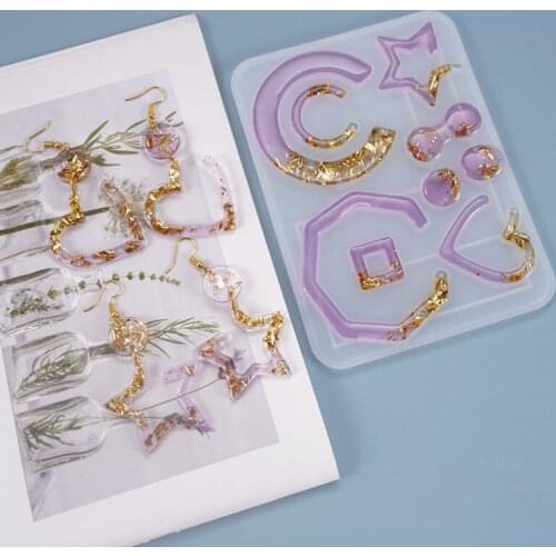 1 PCS Star Heart Pendants Silicone Mold DIY Jewelry Making Tool Moulds UV Epoxy Resin Decorative Craft