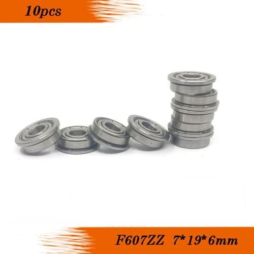 10 PCS F607ZZ RF1970ZZ ABEC-1 7x19x6MM Flanged Ball Bearings