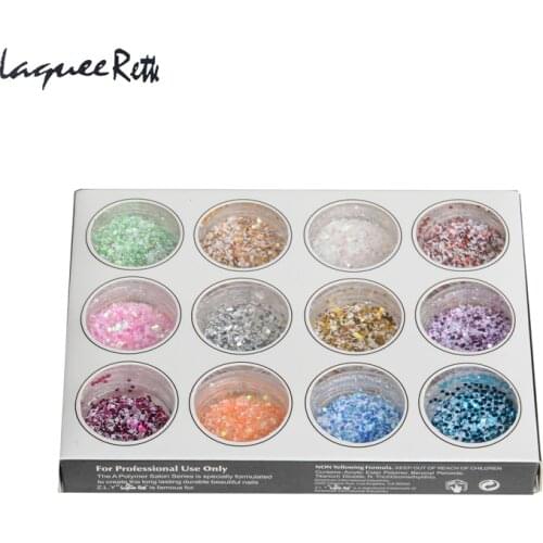 12 Pots 3D Acrylic Nail Art Decorations Nail Glitter Snow Powder Tool Manicure For Acrylic Nail Art Glitter UV Gel