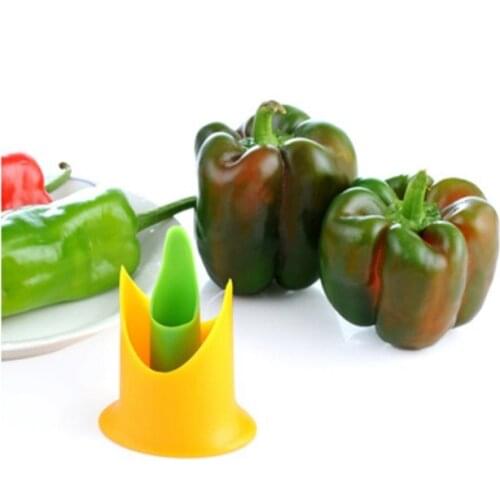 1SET 2in1 Pepper Chili Bell Jalapeno Corer Seed Remover Green Pepper Chilli Cutter Slicer Fruit Peeler Kitchen Utensil OK 0235