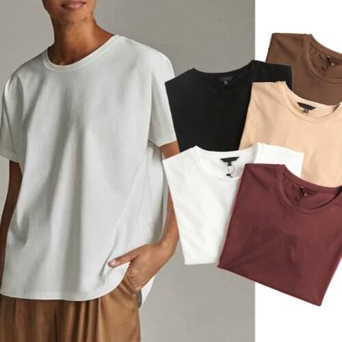 2021 Basic Women Oversized Harajuku Cotton T Shirt Solid Casual Loose Tshirt Korean O Neck Female Tops Camisetas Verano Mujer