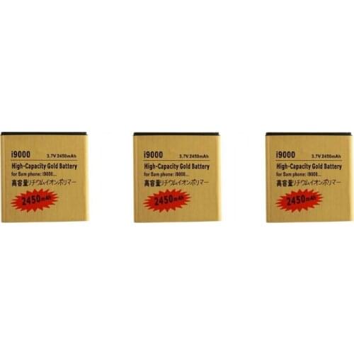 3pcs 2450mAh EB575152VU Gold Battery For Samsung Galaxy S i9000 i9003 i9001 i919 Epic 4G i9088 i897 i909 T959 M110S Batteries