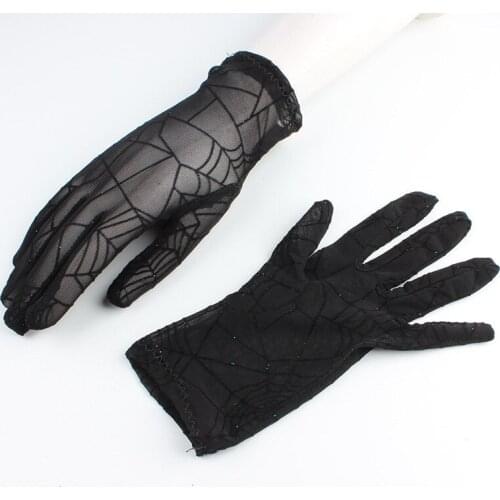 5pair/lot black sexy short cobweb sexy finger lady girl women driving party gloves free shipping