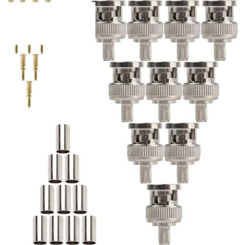 5 Pcs/10Pcs/20 Pcs Crimp Type Security System RG58 BNC Connector