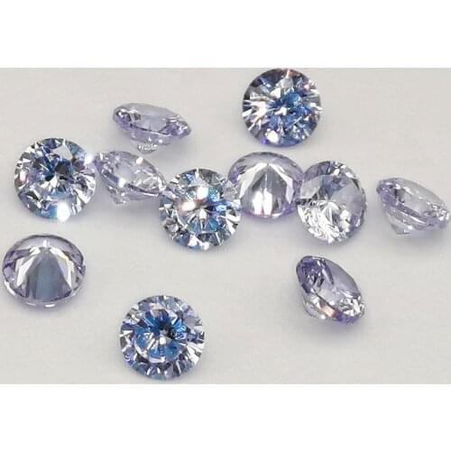 500pcs Wholesale 1mm to 3mm Loose Cubic Zirconia Lavender Synthetic Stones Round Cut CZ Gemstone