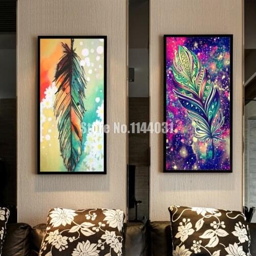 Diy Diamond Painting Cross Stitch Feathers and patterns Diamond Embroidery Diamond Mosaic Decoration Paintings Full Square Drill