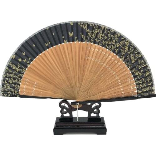Free Shipping 1pcs Peach Blossom Flower Printing Bamboo Hand Fans Wedding Bridal Party Fan Decoracion Fiestas