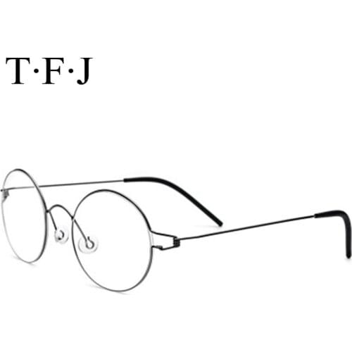 Screwless Korean Eyewear Mens Glasses Frames Ultralight Vintage Round Thin Women Glasses Frame Optical Titanium Spectacle Frame