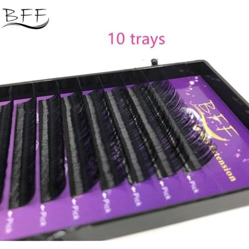 BFF 10 trays All sizes 0.05/0.07/0.15/0.2mm high quality Faux synthetic mink,Natural Soft Matt Individual Eyelashes Extension