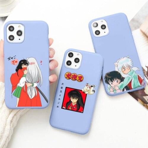 Hot Anime Japan Cartoon Inuyasha Phone Case for iPhone 12 mini 11 Pro Max X XR XS 8 7 6s Plus Candy purple Silicone cover