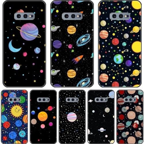 Star Space Moon Black Phone Case For Samsung Galaxy Note 10 Pro Soft Silicone Back Cover For Samsung Galaxy S10E S10 Plus 5G