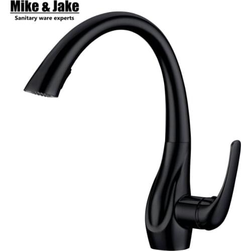Black pull out kitchen faucet pull down sink swan faucet kitchen tap torneira cozinha kitchen mixer tap